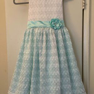 SOLD Turquoise & White Ombre Dress - Girls Size 12